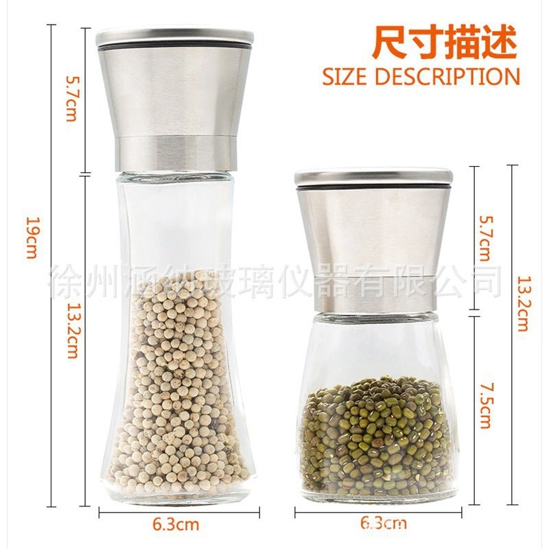 Stainless Steel Pepper Grinder Glass Sea Salt Pepper Powder Pepper Coffee Grinder Manual Black Pepper Grinder Bottle - Image 3