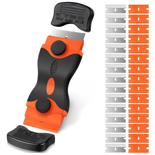 Zaptec Razor Blade Scraper Tool Multipurpose for Cleaning & Removing Paint, Glue, Labels, Sticker, Adhesive (15 Pcs Plastic Blades & 15 Pcs Metal Blades) - Image 1