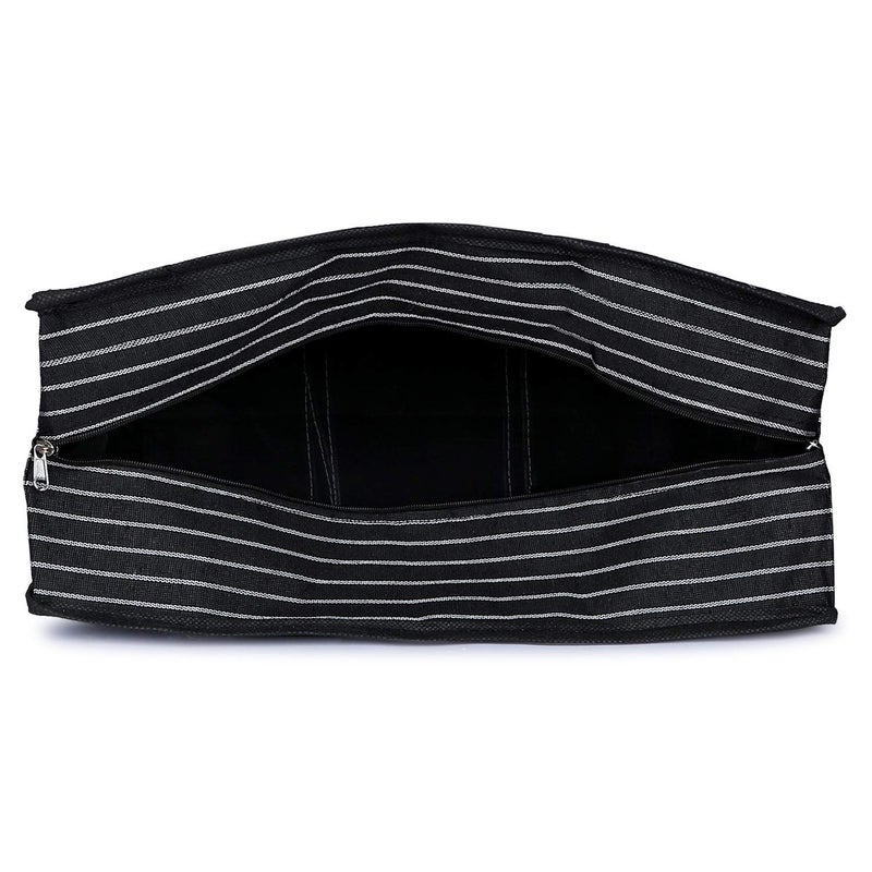 GIRIK GIRIK Multipurpose Reusable Grocery Bags 2Pack Foldable Washable Large Storage Bins Basket Organizer Grocery Vegetable Canvas Shopping Tote Bag Black  - Image 2