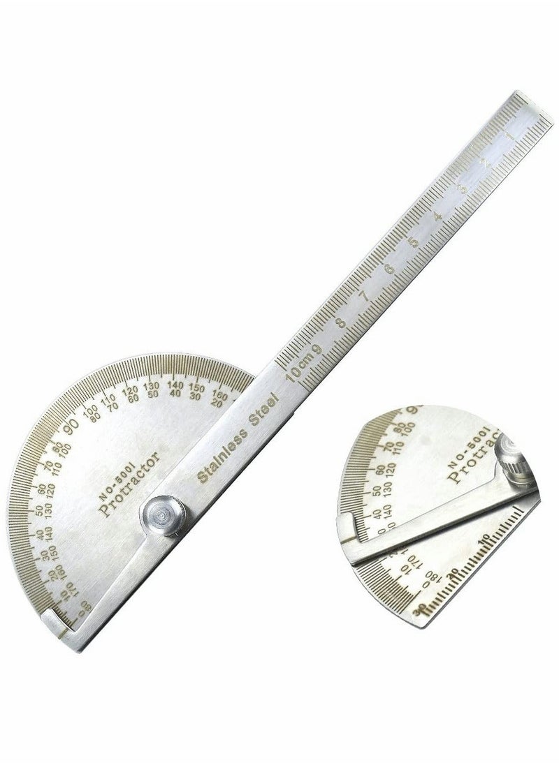 Generic - Angle Protractor Angle Finder Ruler, Stainless Steel Protractor 180 Degrees Angle Ruler, Universal Goniometer Angle Finder Tool for Carpenter Painting Drawing Measuring (10 cm/ 3.94 Inch) - Image 1