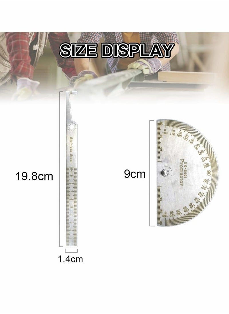 Generic - Angle Protractor Angle Finder Ruler, Stainless Steel Protractor 180 Degrees Angle Ruler, Universal Goniometer Angle Finder Tool for Carpenter Painting Drawing Measuring (10 cm/ 3.94 Inch) - Image 1