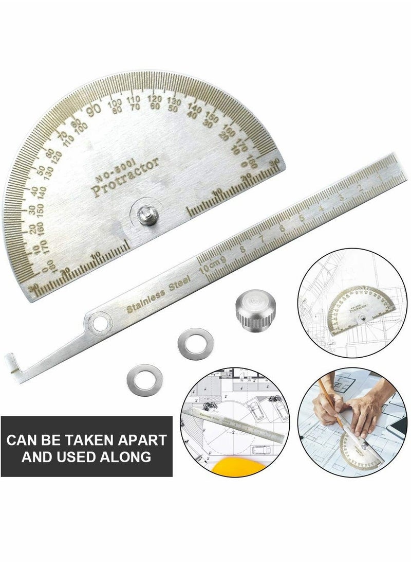 Generic - Angle Protractor Angle Finder Ruler, Stainless Steel Protractor 180 Degrees Angle Ruler, Universal Goniometer Angle Finder Tool for Carpenter Painting Drawing Measuring (10 cm/ 3.94 Inch) - Image 1