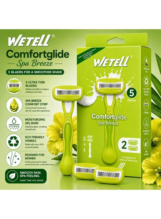 Wetell Comfortglide Spa Breeze Women Razor WT202522 (Set of 1 Handle & 2 Blades) - Image 4