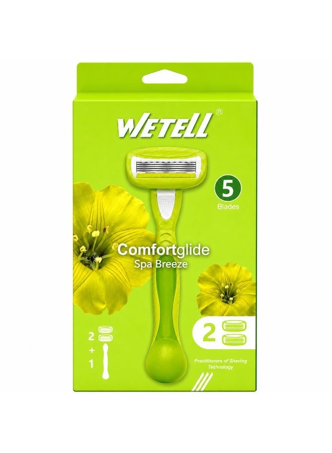 Wetell Comfortglide Spa Breeze Women Razor WT202522 (Set of 1 Handle & 2 Blades) - Image 1
