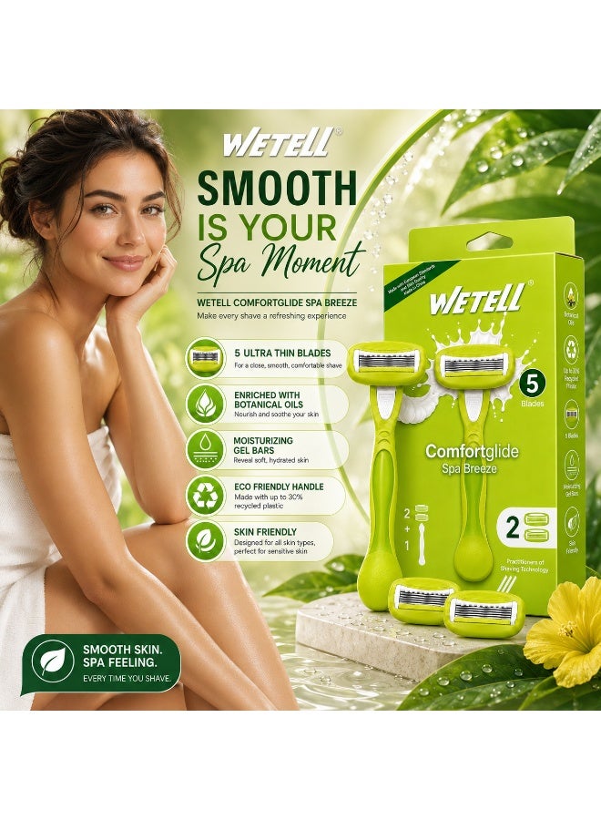 Wetell Comfortglide Spa Breeze Women Razor WT202522 (Set of 1 Handle & 2 Blades) - Image 5