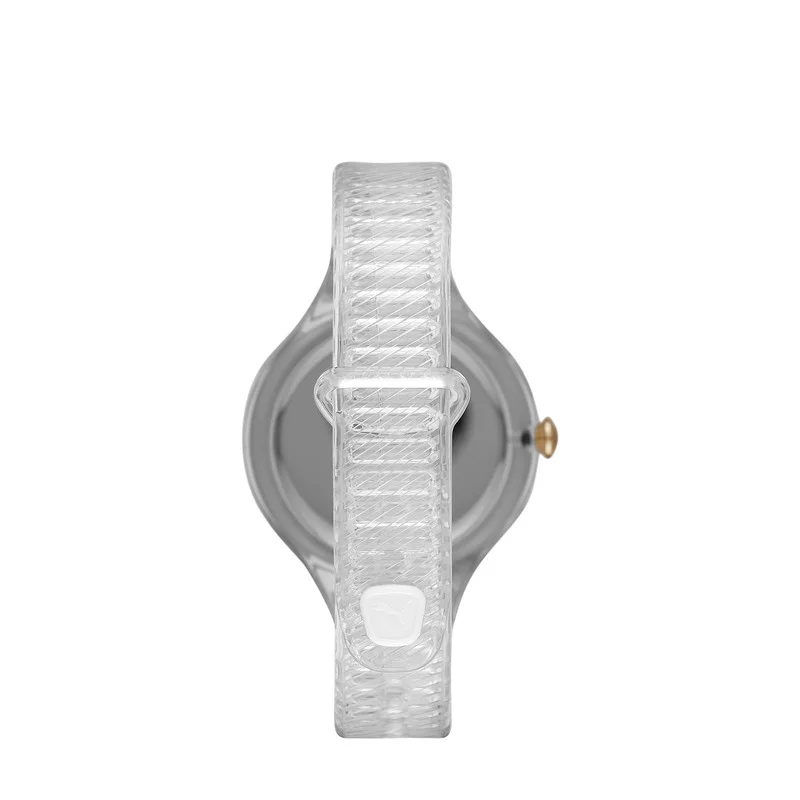 PUMA Women's Analog Quartz Watch With Clear PU Leather Strap - 3 ATM - PU P1016