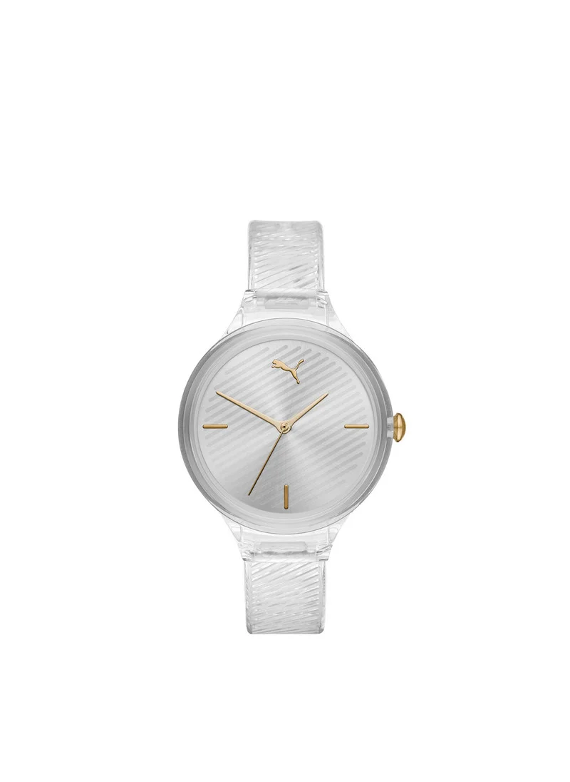 بوما Women's Analog Quartz Watch With Clear PU Leather Strap - 3 ATM - PU P1016
