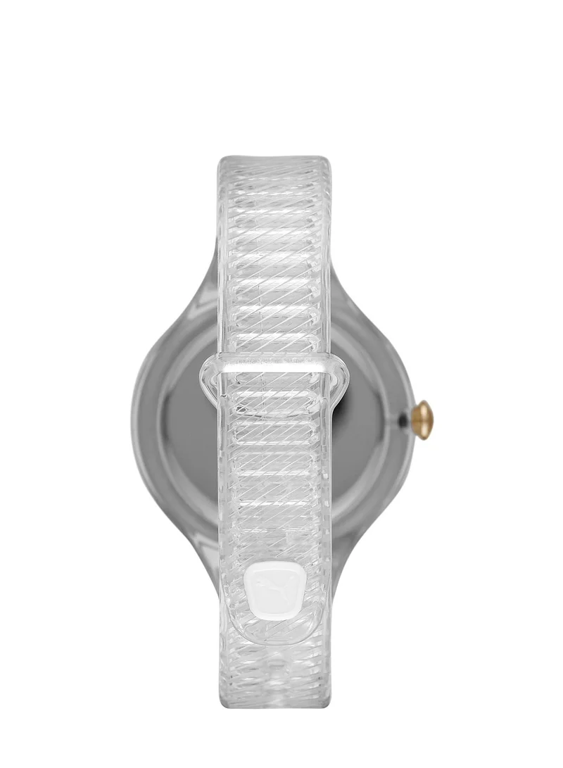 PUMA Women's Analog Quartz Watch With Clear PU Leather Strap - 3 ATM - PU P1016