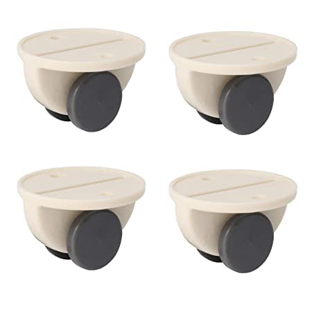 REPLEX 4PCS Adhesive Swivel Casters with SelfAdhesive Sticker Storage Box Pulley Small Furniture Castors Wheels Bottom Pulley Plastic Caster for Furniture Baby Toys Bin Container Moving Carton - Image 1