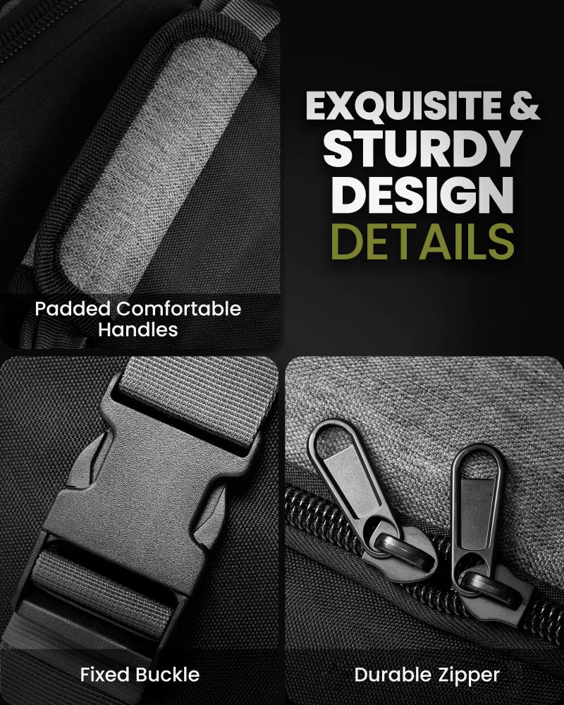 OutdoorMaster Golf Travel Bag, 900D Heavy Duty Oxford Waterproof - Black + Gray - Image 5