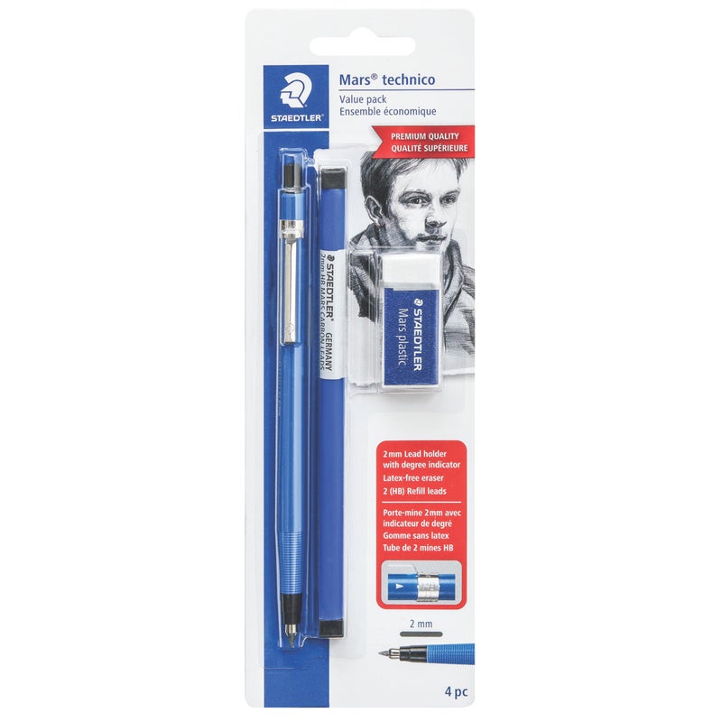 STAEDTLER Mars Technical Mechanical Pencil Set, Blue, (788 SBK4) - Image 1