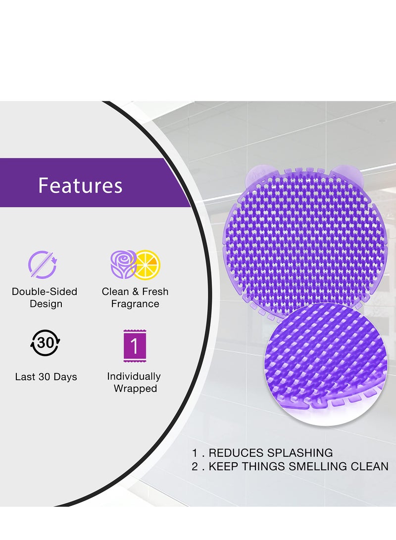 Urinal Screen Deodorizer, Men's Toilet Splash Proof and Odor Freshener Toilet Filter Fragrance Tablets Urinal Violet and Lemon Scent for Home/ mall/ restaurant/ office/ school (4 Tablets)  - Image 5