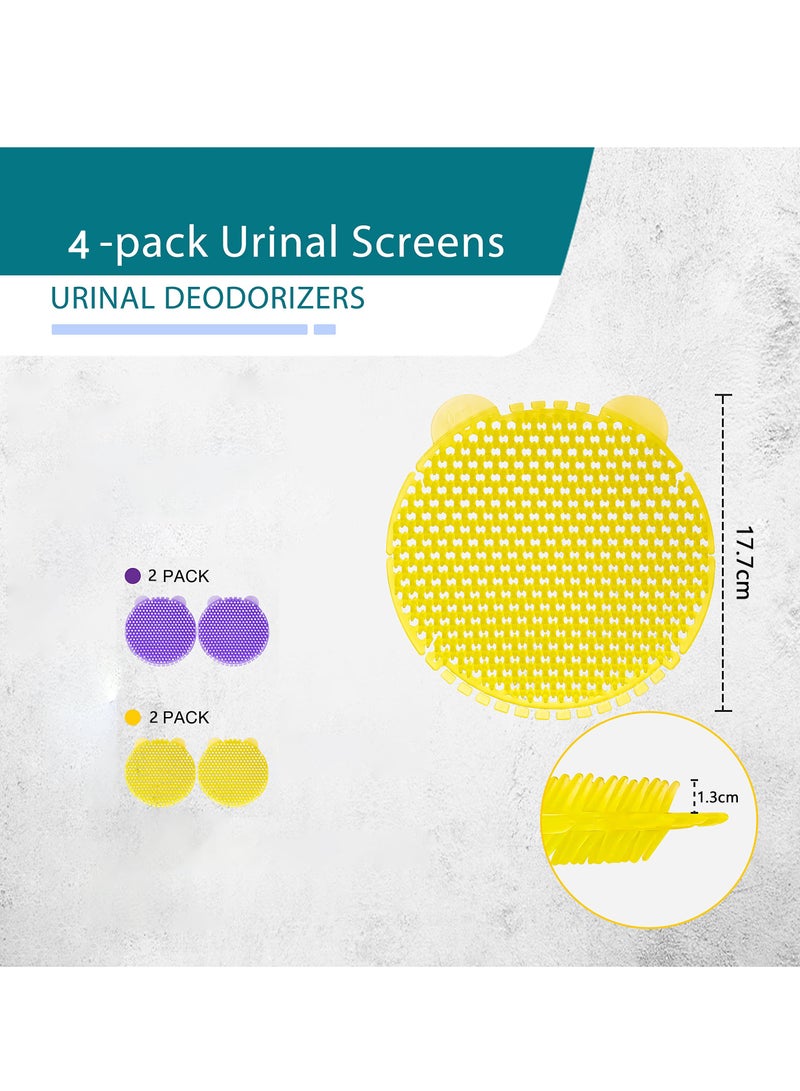 Urinal Screen Deodorizer, Men's Toilet Splash Proof and Odor Freshener Toilet Filter Fragrance Tablets Urinal Violet and Lemon Scent for Home/ mall/ restaurant/ office/ school (4 Tablets)  - Image 4