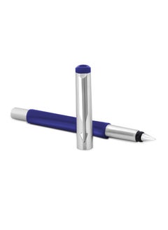 PARKER Vector Metallix Fountain Pen (Fine Nib) | Blue Body Color With Quink Ink Bottle | Gifts For Employees | Perfect For Corporate Use  - Image 2