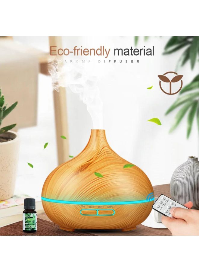 500ml Ultrasonic Essential Oil Humidifier with Remote, LED Light, and Music Diffuser, Beige - Image 5