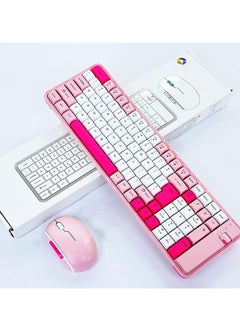 Wireless Keyboard and Mouse Set QW06 Bluetooth and 2.4ghz ,100 key used for computers, phones, desktop computers, macbooks , Double AA Battery Included , range of up to 10 meters - pink - pzsku/ZD5CACAD5BB0C6B02DD4AZ/45/_/1732377419/f08022e4-c42e-4e0f-ad50-a834e30cb039