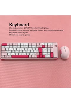 Wireless Keyboard and Mouse Set QW06 Bluetooth and 2.4ghz ,100 key used for computers, phones, desktop computers, macbooks , Double AA Battery Included , range of up to 10 meters - pink - pzsku/ZD5CACAD5BB0C6B02DD4AZ/45/_/1732377430/856dc6f7-8673-4238-af0f-9b9bd9e5bfcd