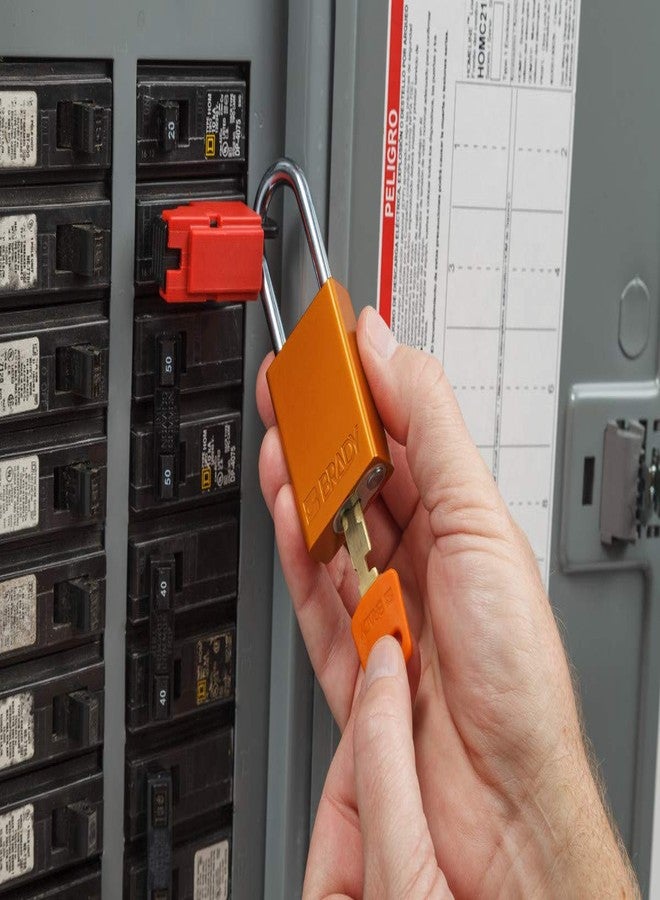 Brady SafeKey Lockout Padlock Aluminum Orange 3.0" Steel Shkl Keyed Different - Image 2