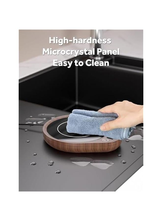 HOOKOR Coffee Cup Heater, Cup Heater, Thermostatic Mug Warmer for Desk, 3 Heat Settings, 4H Auto Shut Off, Efficient Heats Up Quickly Coffee Cup Warmer for Home and Office (wood grain color) - Image 5