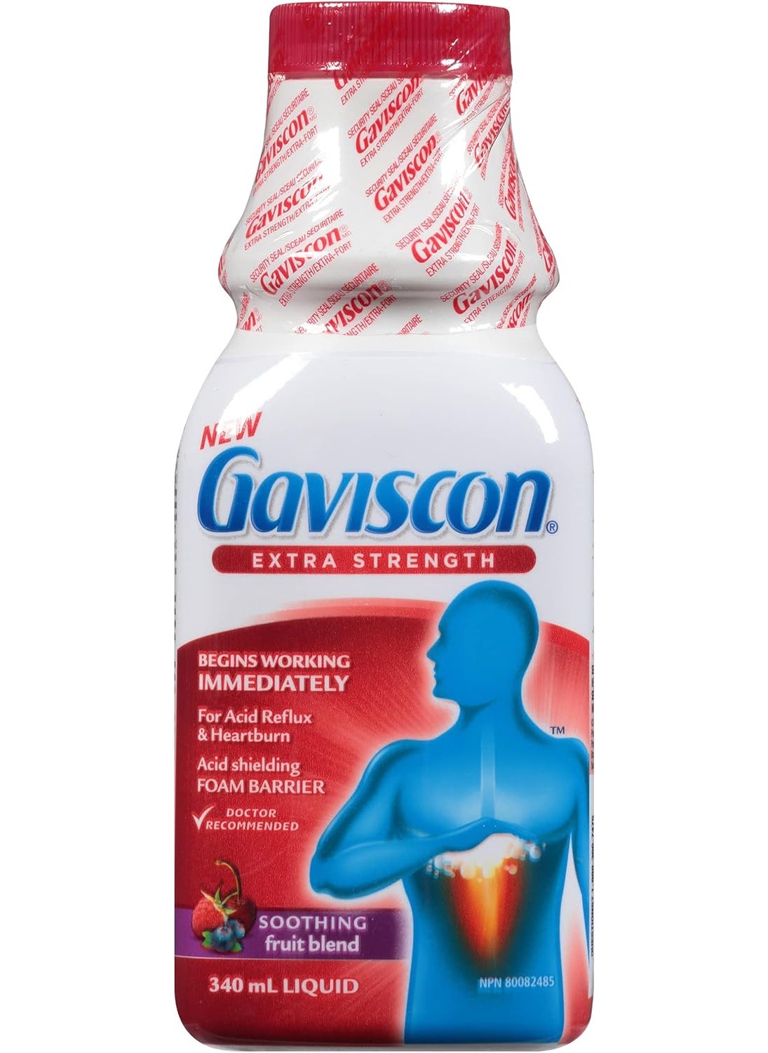 GAVISCON Gaviscon Gaviscon Extra Strength Liquid Fruit | Long-Lasting Acid Reflux and Heartburn Relief | 340ml 1 Count 