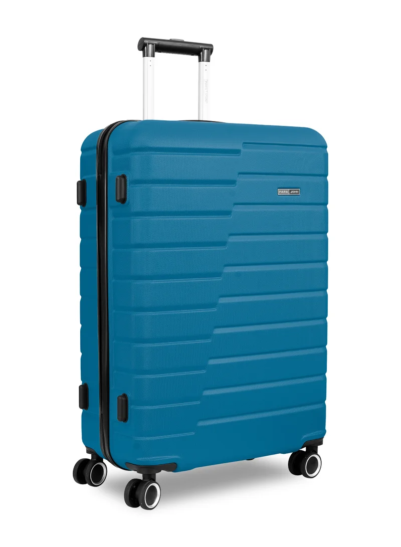 بارا جون Twinora 28-Inch Large ABS Hard Case Checked-In Luggage Trolley Bag – 30kg Capacity, 8 Spinner Wheels & Lock, Blue