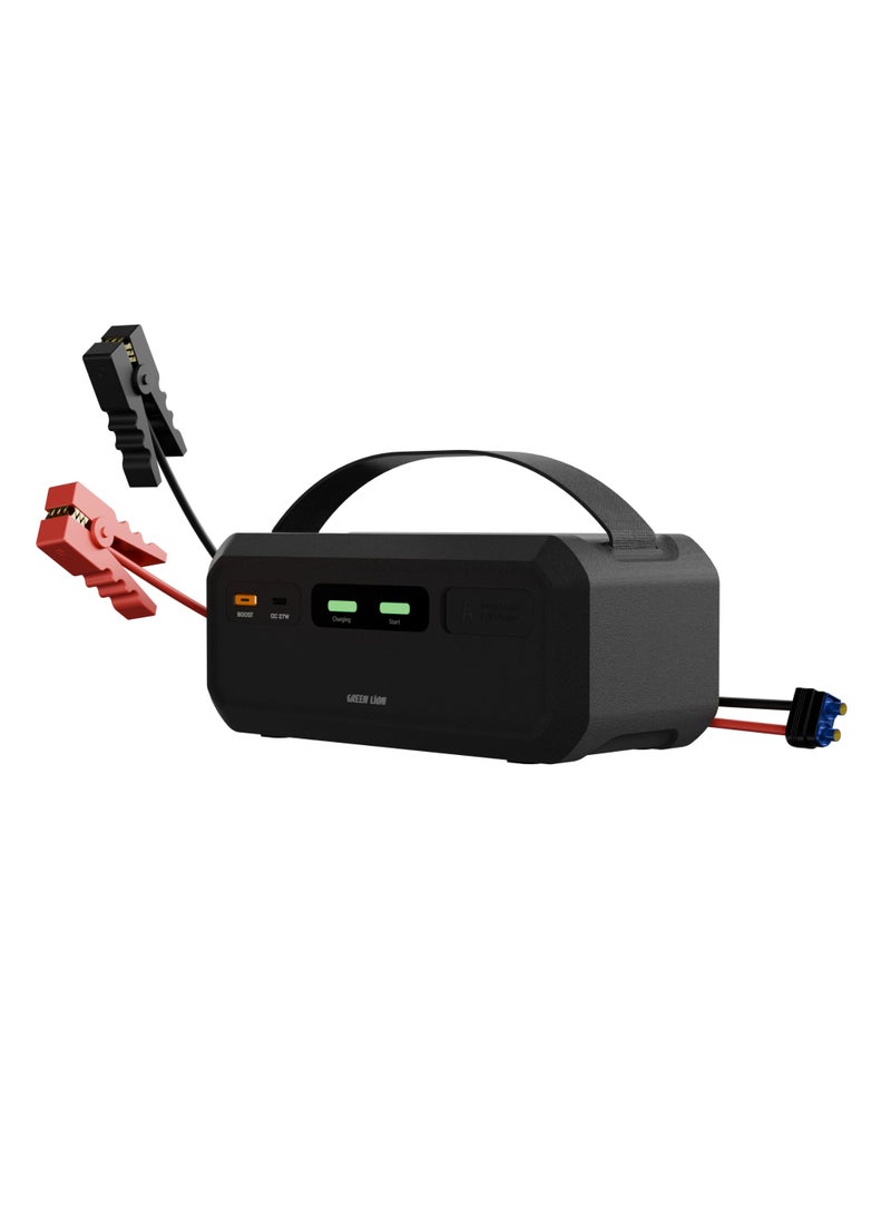 جرين ليون داعم قفز سوبر كاباسيتر 12 فولت مع شحن سريع لمدة 3 دقائق وشحن عكسي، 1000 أمبير تيار، معزز بطارية للسيارات والشاحنات الرياضية وسيارات البيك أب، المعدات الزراعية، الدراجات النارية. - Image 1