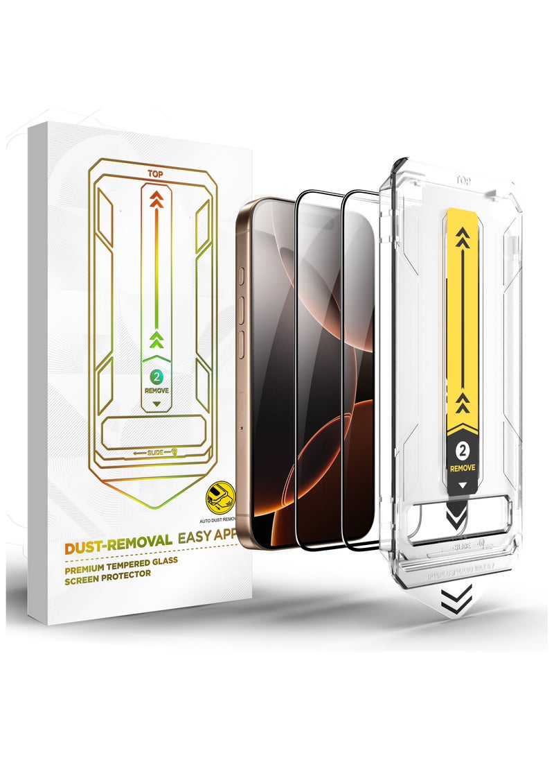 yalilai 2PCS for iPhone 16 Pro Tempered Glass Screen Protector, HD Clear, Bubble Free, Easy Installation, Auto Dust-Elimination, Anti-fingerprint  - Image 1