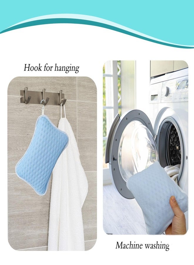 Rasenoo Bath Pillows for tub,Home Spa Pillows for Bathtub, Hot Tub,Head and Neck Support with 2 Strong Suction Cups,New Blue - Image 5