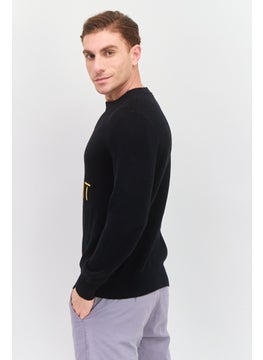 Esprit x Rest and Recreation Men Crew Neck Brand Logo Sweater, Black Combo  - Image 3