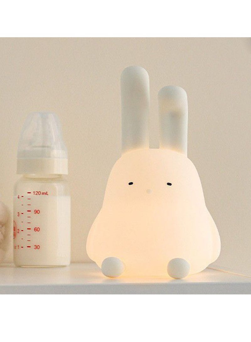 general Folding Rabbit Silicone Light Bedroom Bedside INS Wind Children's Cartoon Atmosphere Night Light Belt Mobile Phone Holder Timing（1W）  - Image 1