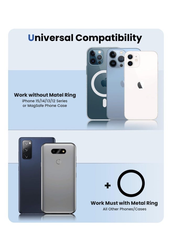 Magnetic Car Phone Holder Mount, Compatible with Mag safe Car Mount, Suitable for iPhone 15 14 13 12 Pro Max Mini & All Cell Phones  - Image 4
