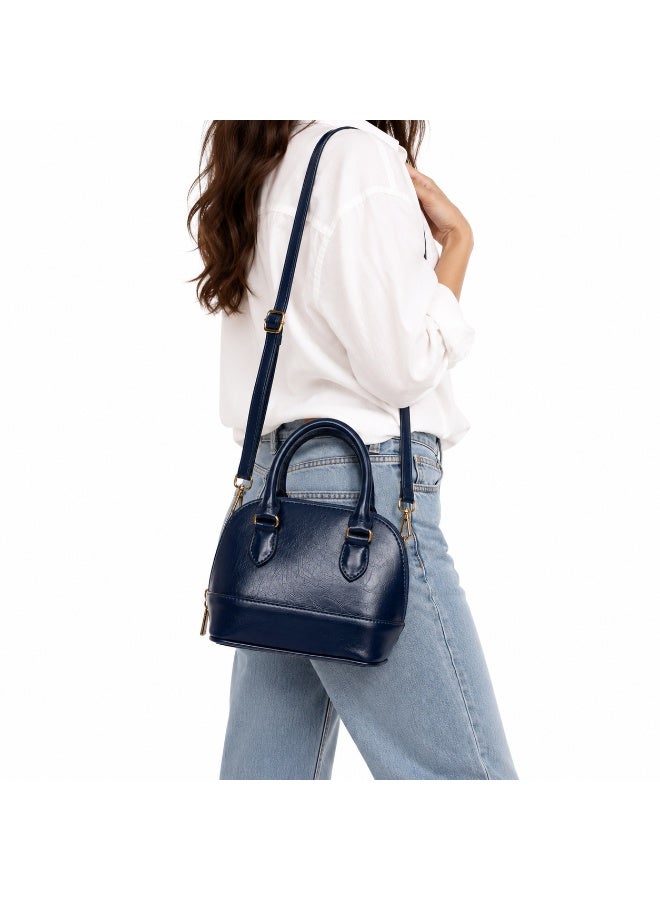 Elegant Women's Top Handle Handbag with Adjustable & Detachable Shoulder Strap - Image 1