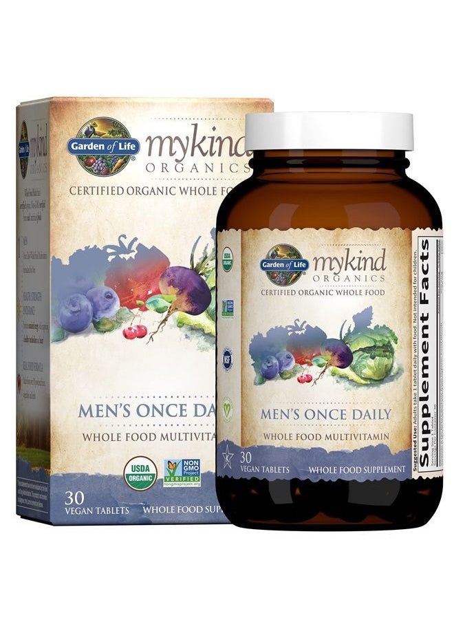 Garden of Life - Multivitamin for Men - mykind Organic Men's Once Daily Whole Food Vitamin Supplement Tablets, Vegan, 30 Count - Image 1