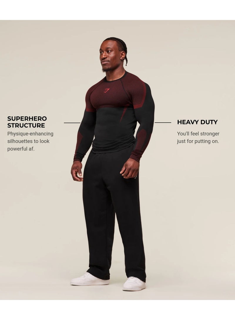 Gymshark FitnessJersey Long Sleeve Top Men's Running Training Cycling Tight Fast Drying Elastic T-shirt - Image 2