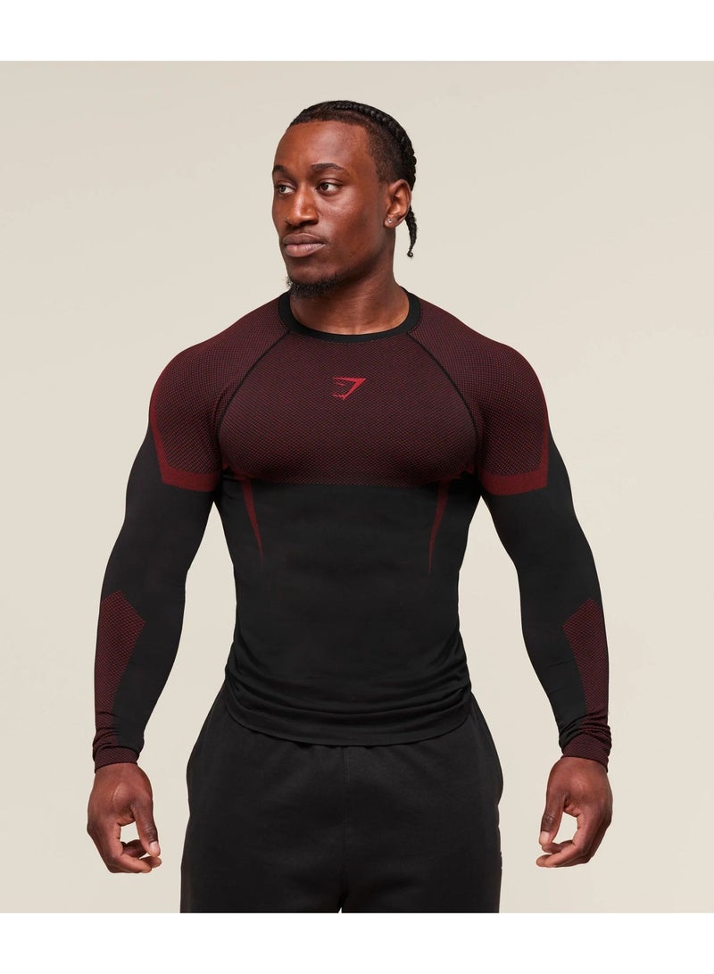Gymshark FitnessJersey Long Sleeve Top Men's Running Training Cycling Tight Fast Drying Elastic T-shirt - Image 1