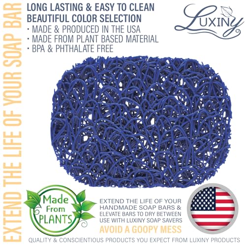 Luxiny Soap Savers for Bar Soap, American Made by Luxiny, Lifts Soap in Soap Dishes & Shower Soap Holders -Handmade Soap Lasts Longer - Made from Plant Based Materials, 2 PK (Sapphire Royal Blue) - Image 2
