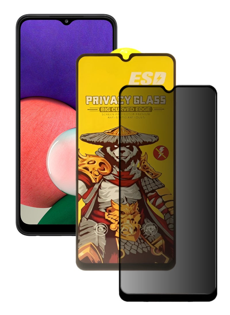 ESD Tempered Dustproof Privacy Glass Screen Protector Compatible For Samsung Galaxy A22 5G - Image 1