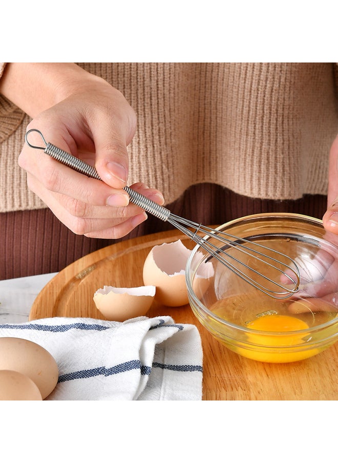 Generic Stainless Steel 430 Mini Manual Egg Beater Spring Handle Small Egg Beater Cream Beater-Color:7inch/18cm  - Image 3
