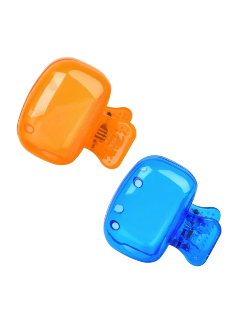Cover for Toothbrush, 2 Pieces of Toothbrush Covers, Toothbrush Holder for Travel, Toothbrush Head Guard, Protective Cover with Clip for Daily Use, Toothbrush Protection Cover, High-Quality Toothbrush Guard, Tow colors blue and orange - Image 5