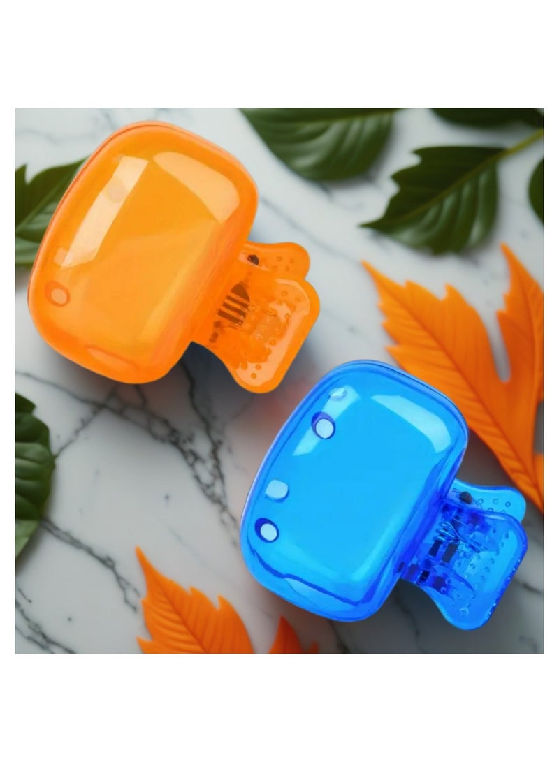 Cover for Toothbrush, 2 Pieces of Toothbrush Covers, Toothbrush Holder for Travel, Toothbrush Head Guard, Protective Cover with Clip for Daily Use, Toothbrush Protection Cover, High-Quality Toothbrush Guard, Tow colors blue and orange - Image 4