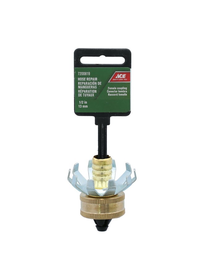 ACE 1/2inch Female Clinch Hose Connector Gold and Silver 3.9 x 4.1 x 13.7 cm JY0819 - Image 2
