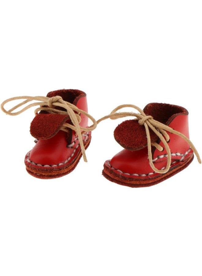 أحذية دمى الموضة من جلد PU للنساء الموديلات ، أحذية كاحل لدمى Blythe Takara 1/6 BJD ، ملابس دمى بنات ، 3 ألوان للاختيار - أحمر  - Image 3