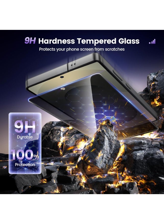 Muzz حماية شاشة دعم بصمة الإصبع 2 حزمة لجهاز سامسونج جالاكسي S25 ألترا 5G زجاج مقسى 5D خصوصية صلابة 9H مضاد للخدش مضاد للتجسس فيلم زجاج مقسى متميز لجهاز سامسونج جالاكسي S25 ألترا - Image 4