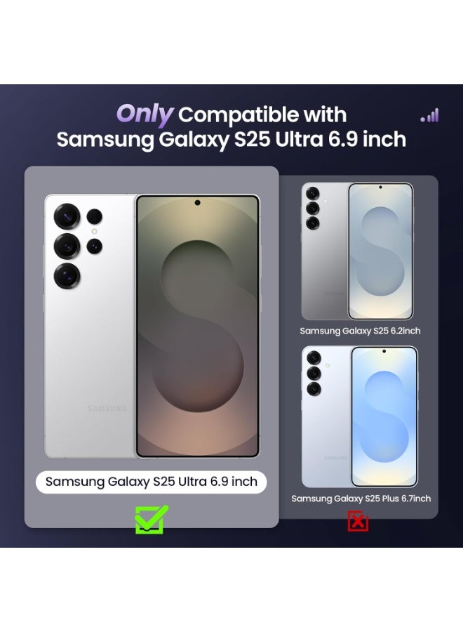 Muzz حماية شاشة دعم بصمة الإصبع 2 حزمة لجهاز سامسونج جالاكسي S25 ألترا 5G زجاج مقسى 5D خصوصية صلابة 9H مضاد للخدش مضاد للتجسس فيلم زجاج مقسى متميز لجهاز سامسونج جالاكسي S25 ألترا - Image 5