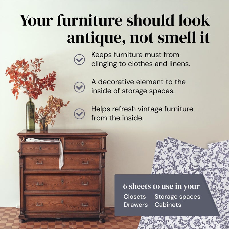 إيلودي إسينشالز بطانات مُعطرة كأغطية داخلية للأدراج بتصميم البروكار الدمشقي الفخم - Image 5