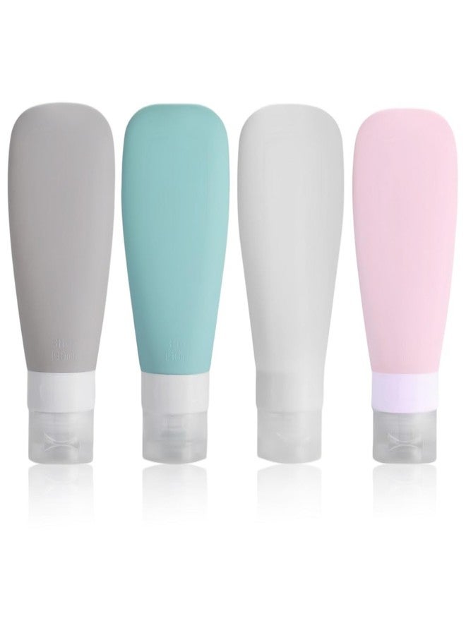Vonpri Silicone Travel Bottles, Leak Proof Squeezable Refillable Travel Accessories Toiletries Containers Travel Size Cosmetic Tube For Shampoo Lotion Soap Liquids (4Pack), 90 ML, Blue - Image 1