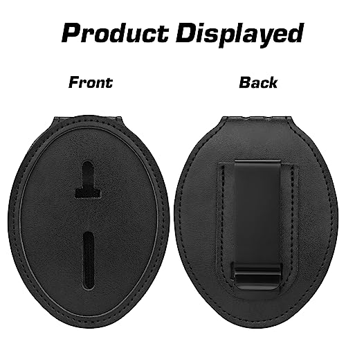 Ullnosoo Police Badge Holder, Security Badge Holder Belt Clip, Metal Clip and Chain Included, Universal Leather Holder for Law Enforcement Ullnosoo - Image 3