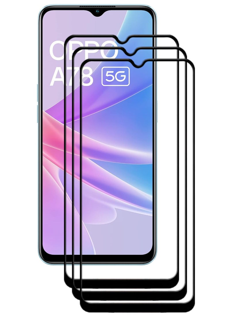 ACLIX 3 Pieces Antistatic ESD Dustproof Premium Quality High Definition Tempered Glass Screen Protector Designed For Oppo A78 - Image 1