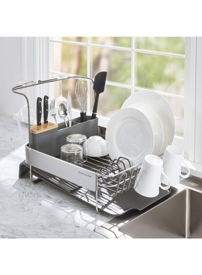 KitchenAid Expandable Dish Drying Rack with Glassware Attachment Grey 35.5 x 78 x 38 cm KEG896BXCGA - Image 5
