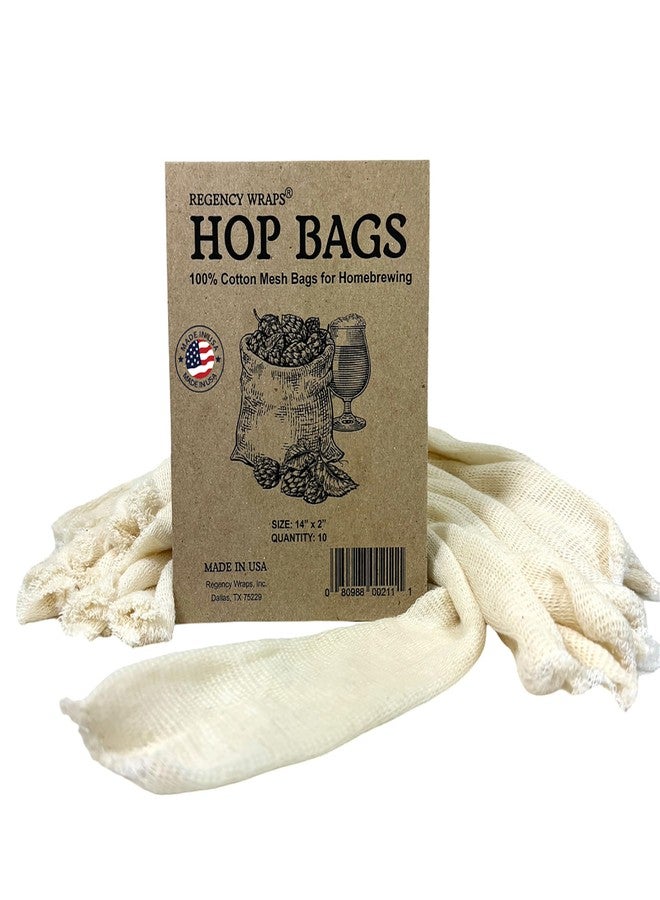 Regency Wraps Hops and Grain Steeping Bags, 14" (pack of 10), Fine Cotton Mesh Sock Homebrew Accessory Filters Hops, Grain and Spices for Beer, Wine, Cider - Image 1